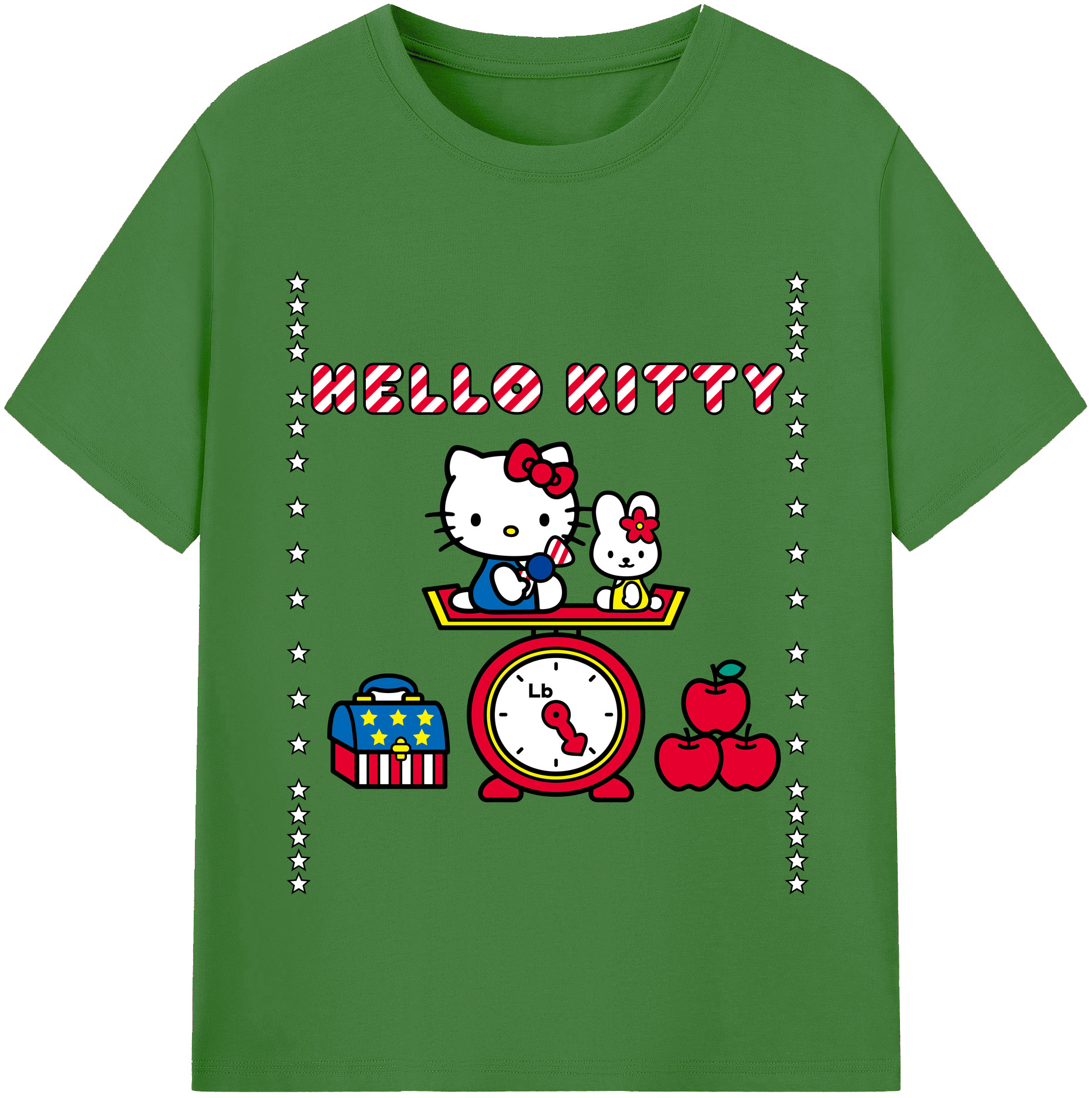 （画像用） Hello Kitty ハローキティ レディースカジュアルプリントTシャツ（綿100％）